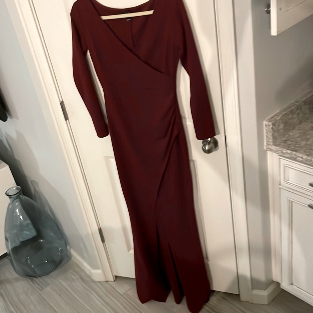 Windsor Maroon Floor Length Special Occasion dress.